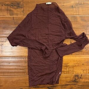Free People Maroon Textured Blouse